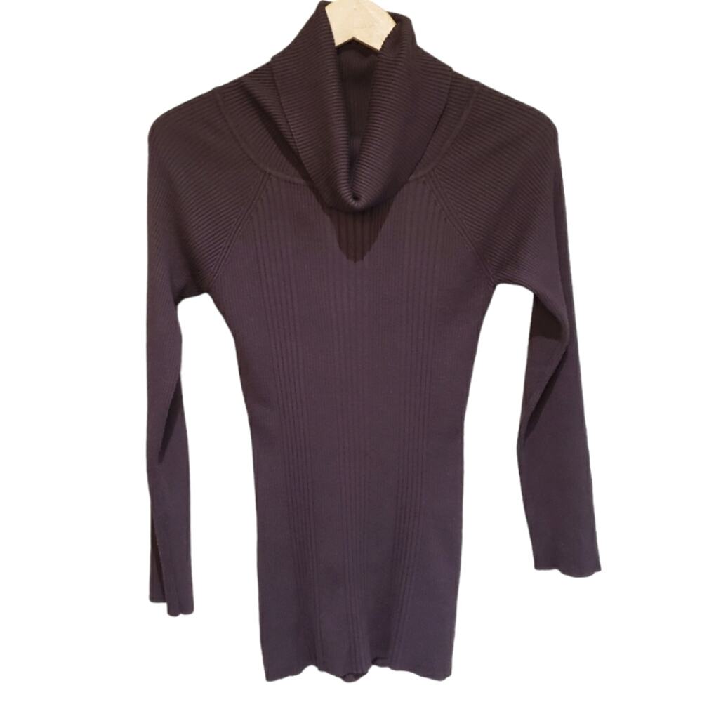 Vintage Y2K Ribbed Turtleneck Drape Neck - Picture 5 of 5